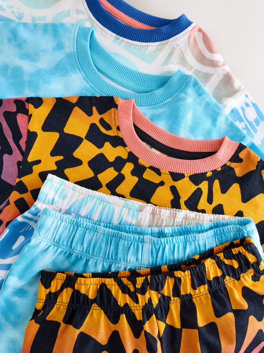 Multi Bright Tiedye Short Pyjamas 3 Pack (9mths-12yrs) image 3