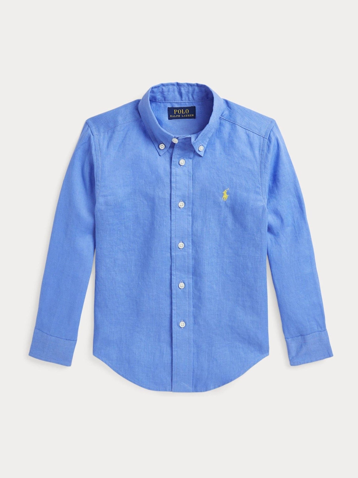 Dsiney Kidz - Polo Ralph Lauren Pale Blue Linen Logo Shirt image 4