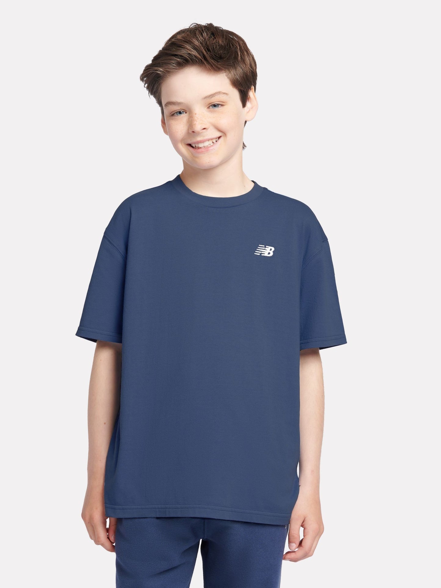 Dsiney Kidz - New Balance Blue Navy Jersey Small Logo Cotton T-Shirt image 1