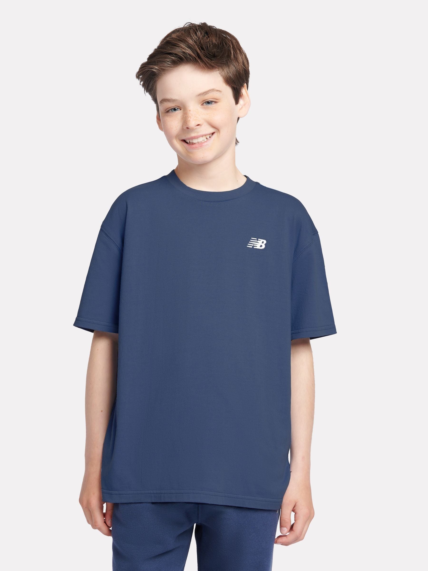 Dsiney Kidz - New Balance Blue Navy Jersey Small Logo Cotton T-Shirt image 1