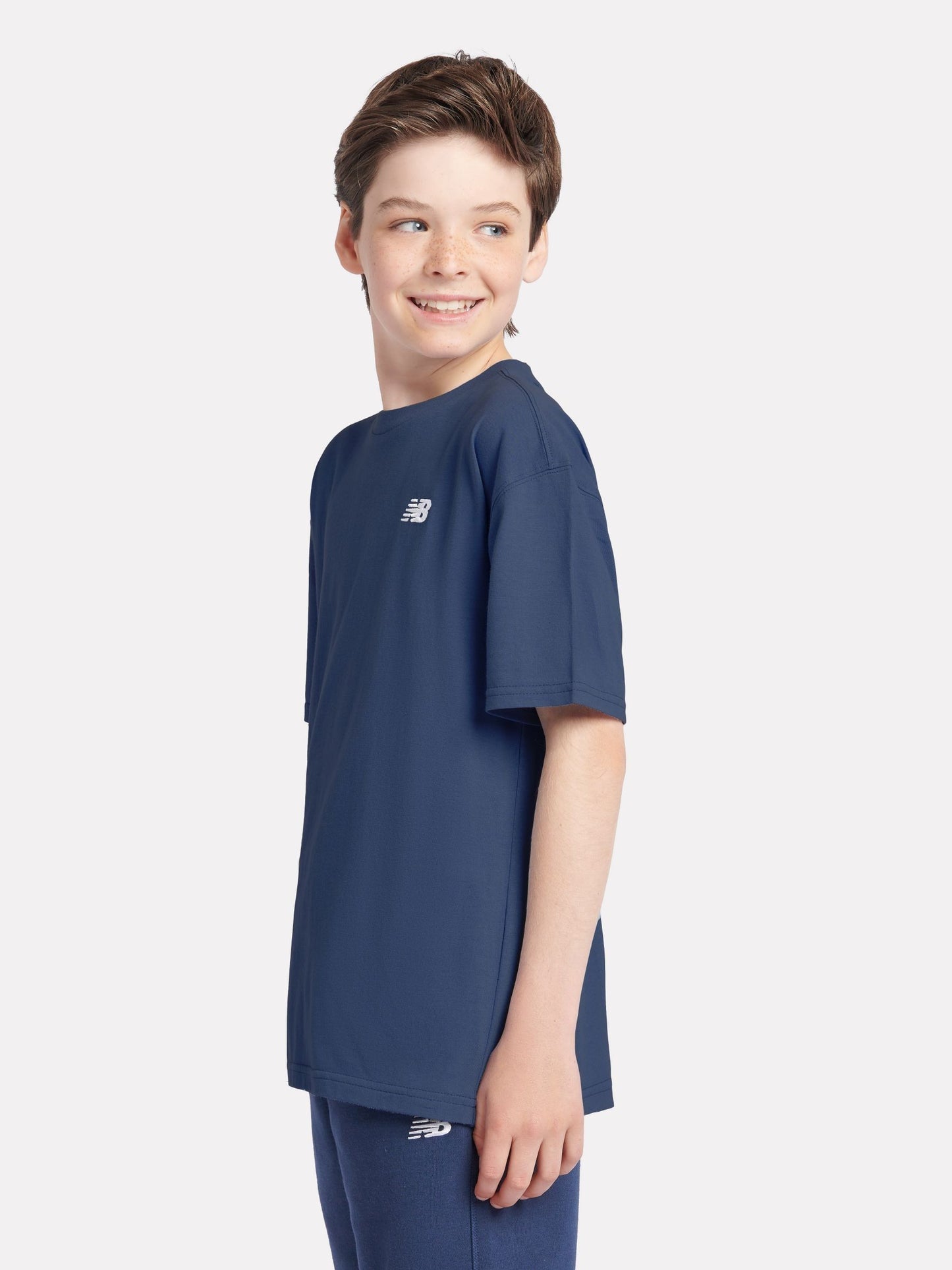 Dsiney Kidz - New Balance Blue Navy Jersey Small Logo Cotton T-Shirt image 2