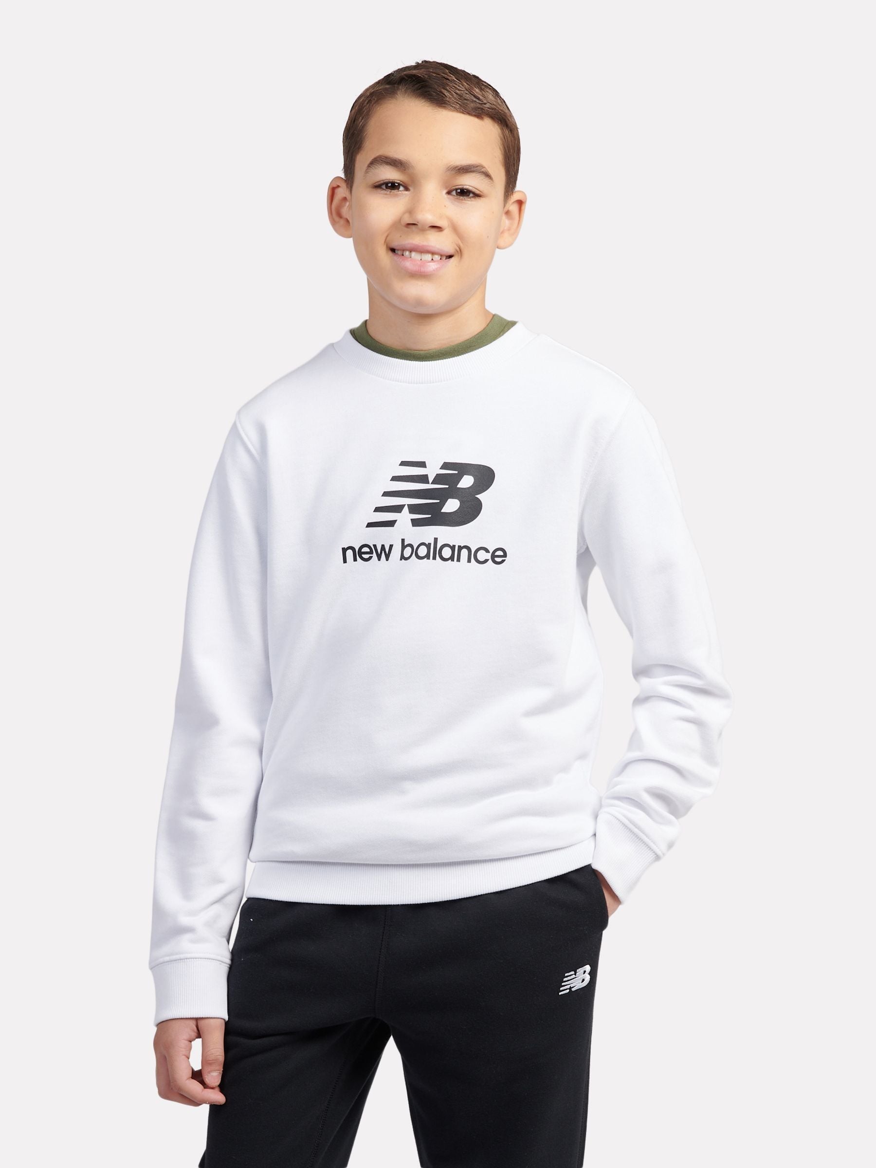 Dsiney Kidz - New Balance White Stacked Logo Sweatshirt image 1