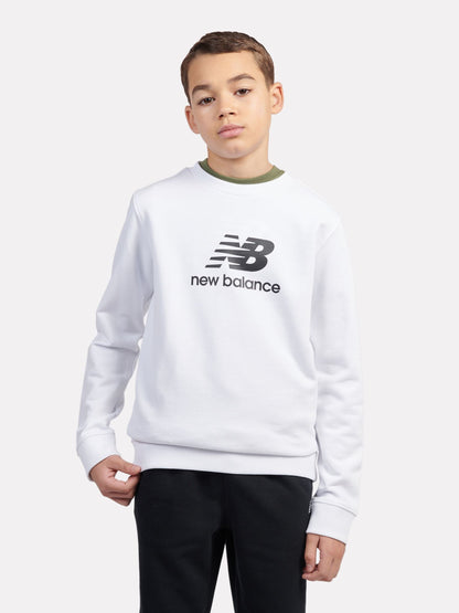 Dsiney Kidz - New Balance White Stacked Logo Sweatshirt image 4