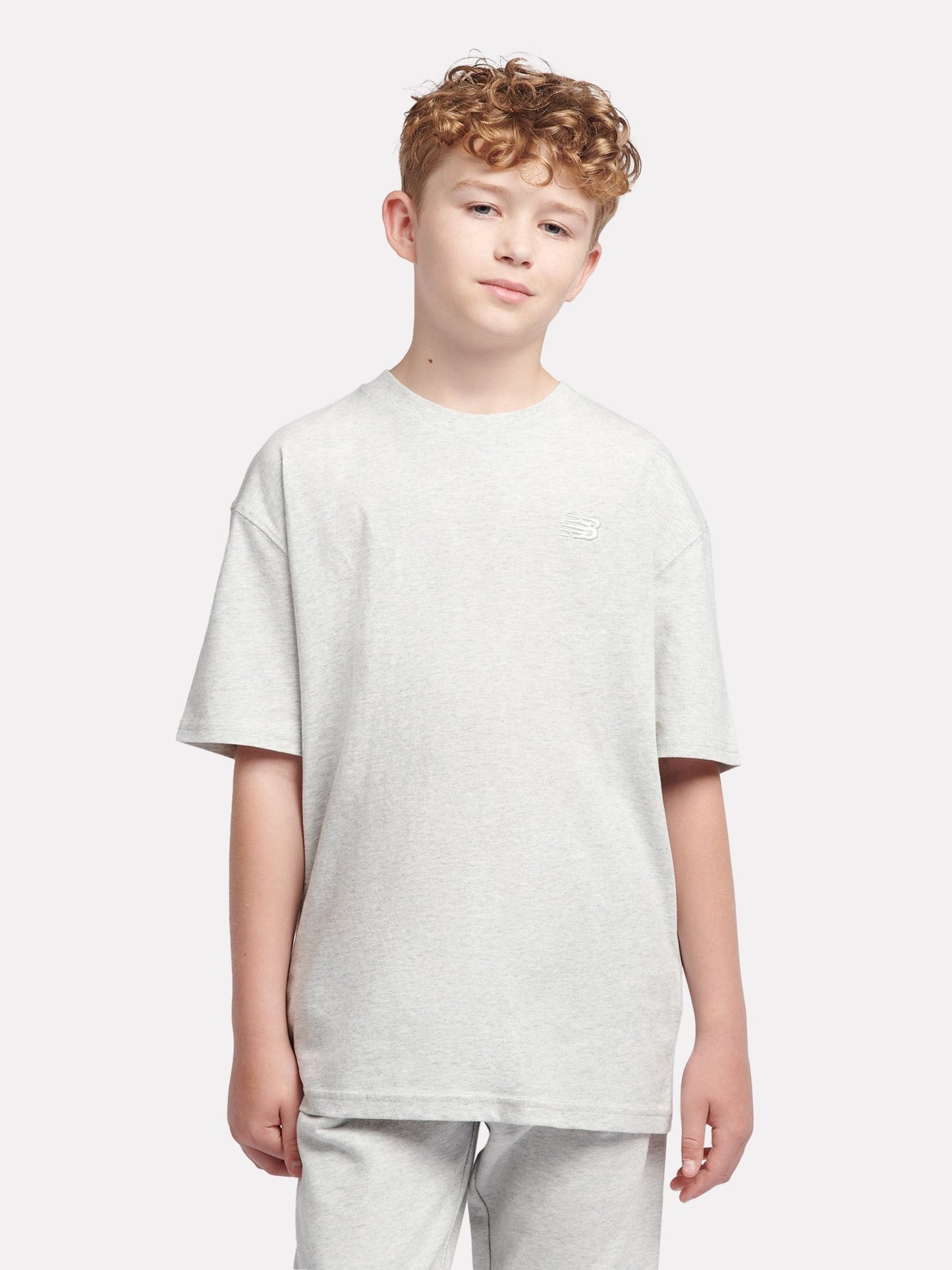 Dsiney Kidz - New Balance Grey Jersey Small Logo Cotton T-Shirt image 1