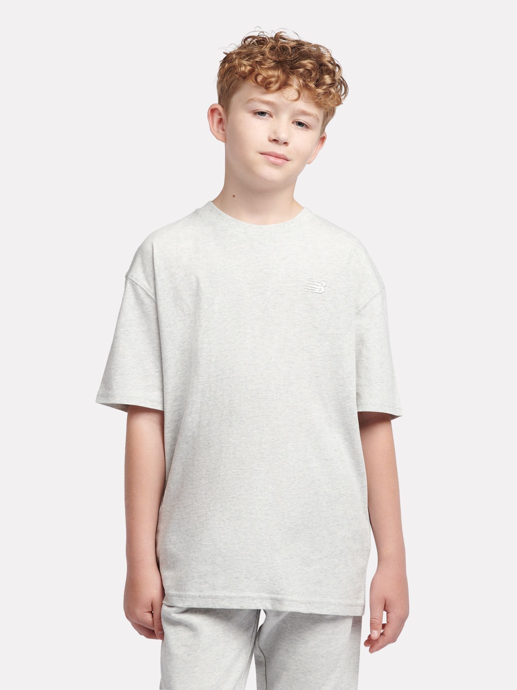 Dsiney Kidz - New Balance Grey Jersey Small Logo Cotton T-Shirt image 1