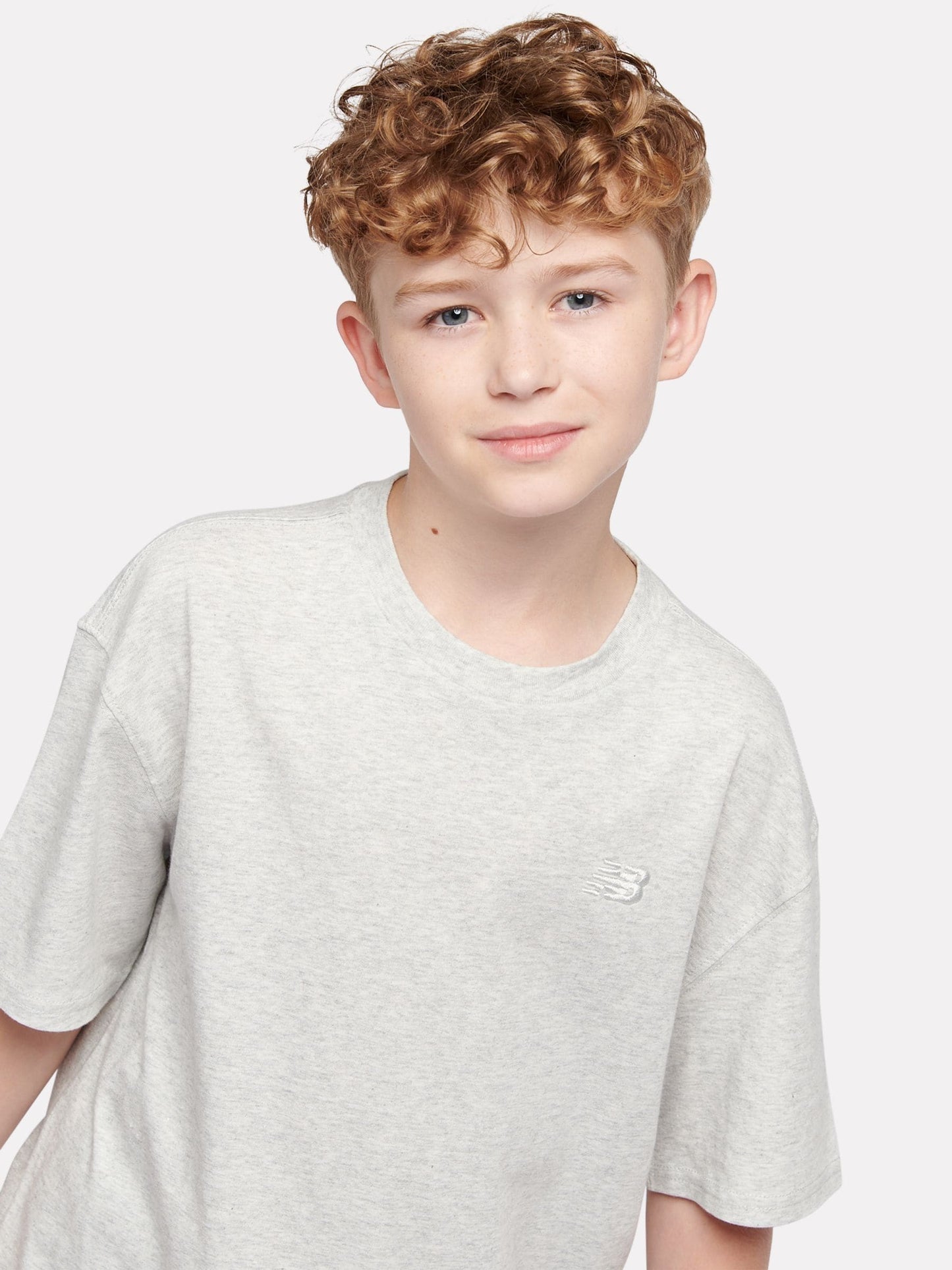 Dsiney Kidz - New Balance Grey Jersey Small Logo Cotton T-Shirt image 4