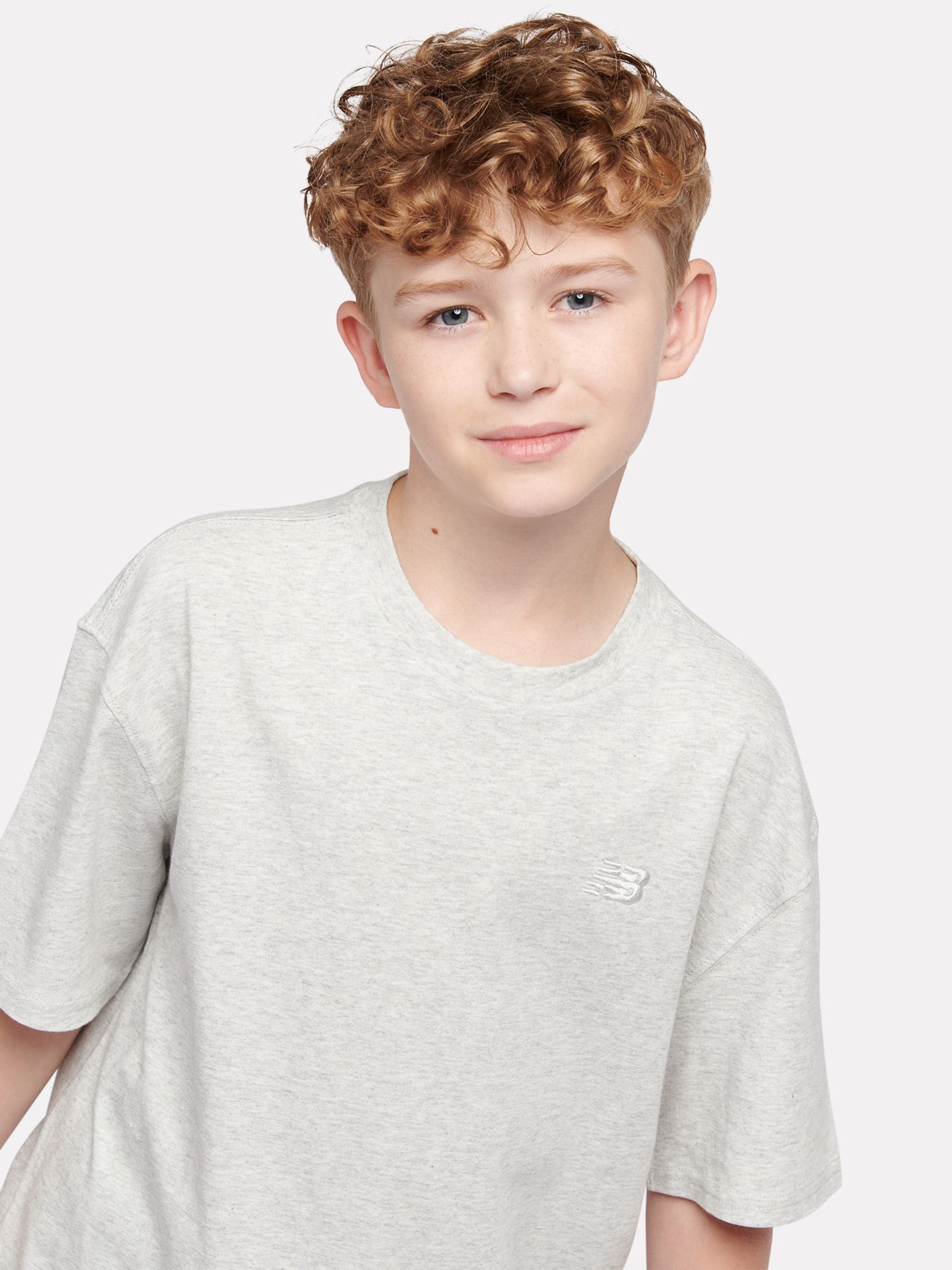 Dsiney Kidz - New Balance Grey Jersey Small Logo Cotton T-Shirt image 4