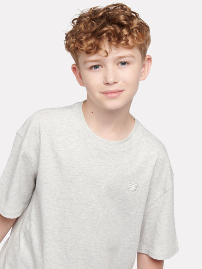 Dsiney Kidz - New Balance Grey Jersey Small Logo Cotton T-Shirt image 4