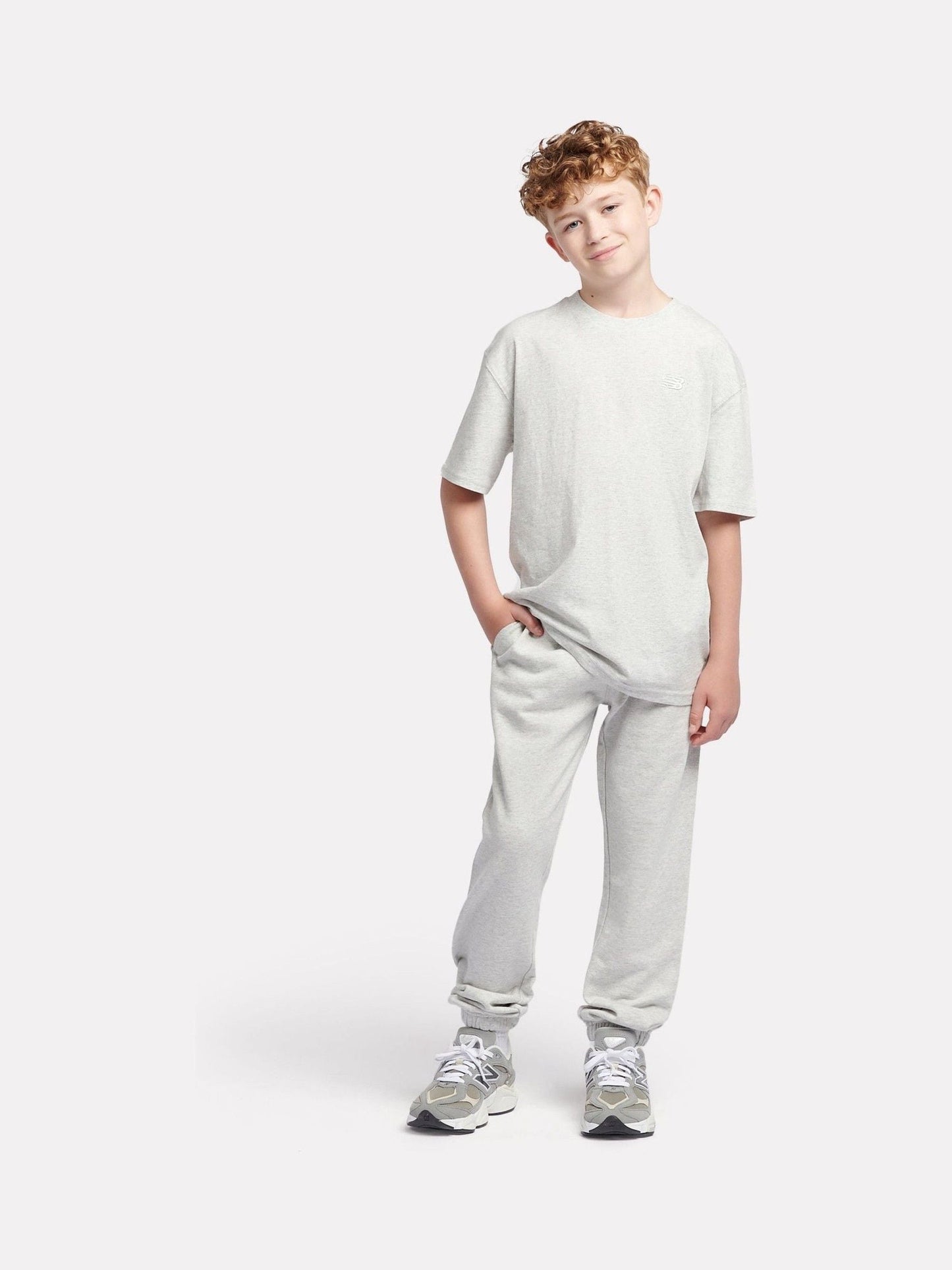 Dsiney Kidz - New Balance Grey Jersey Small Logo Cotton T-Shirt image 5