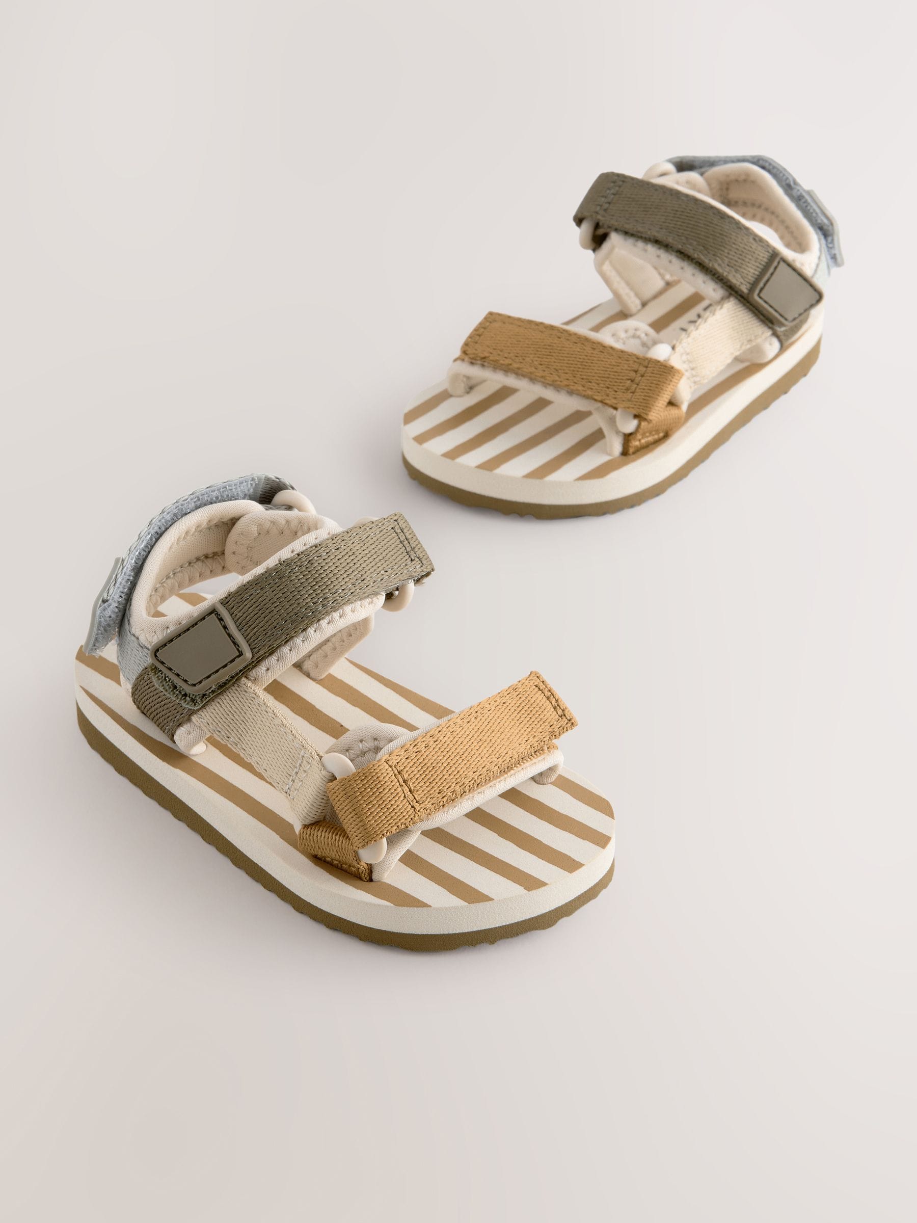Neutral Wide Fit (G) Touch Fastening Adjustable Strap Tape Trekker Walking Sandals image 1
