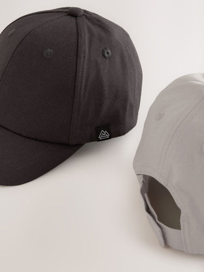 Grey/Charcoal Baseball 100% Cotton Caps 2 Pack (1-16yrs) image 4