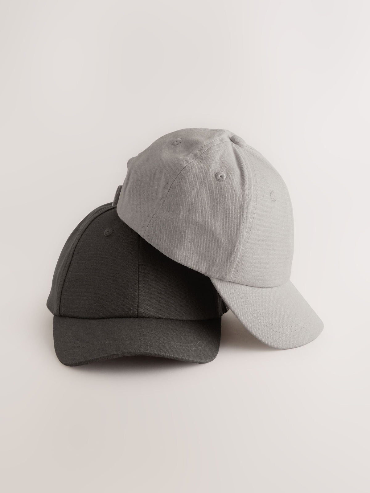 Grey/Charcoal Baseball 100% Cotton Caps 2 Pack (1-16yrs) image 1