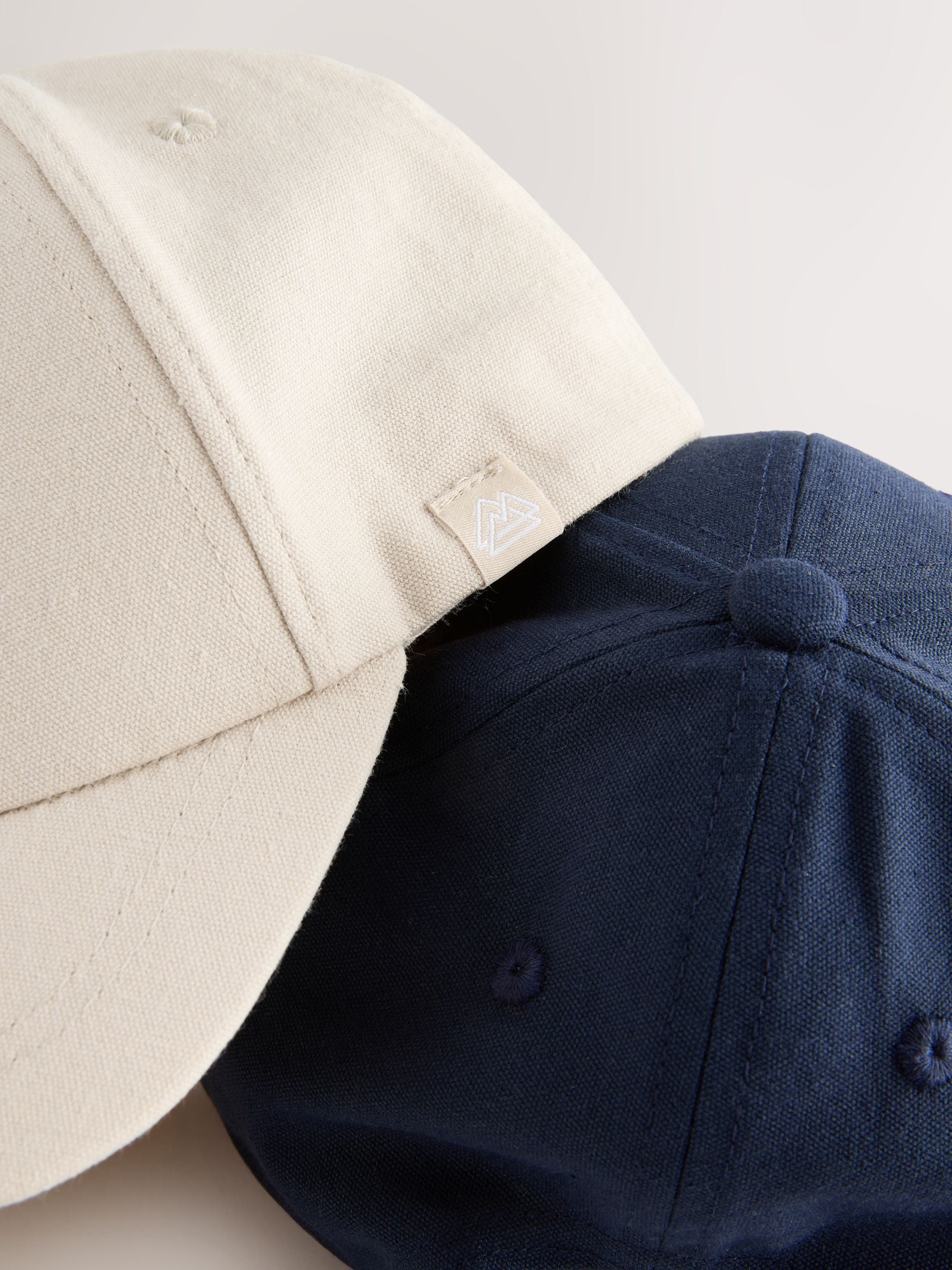 Navy/Stone Baseball 100% Cotton Caps 2 Pack (1-16yrs) image 2