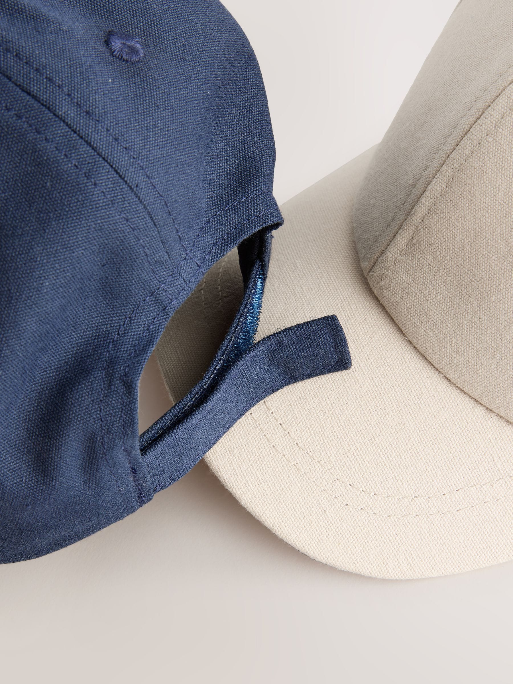 Navy/Stone Baseball 100% Cotton Caps 2 Pack (1-16yrs) image 3