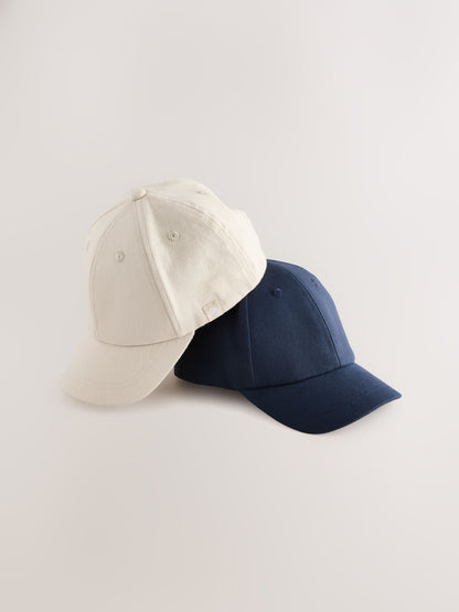 Navy/Stone Baseball 100% Cotton Caps 2 Pack (1-16yrs) image 1