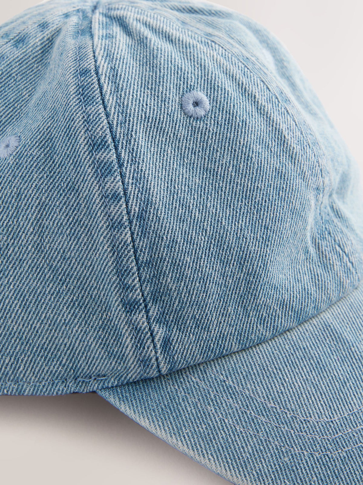 Washed Blue Denim Cotton Baseball Cap Hat (1-16yrs) image 2