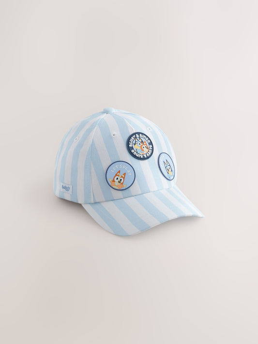 Blue/White Stripe Bluey Baseball 100% Cotton Cap (1-10yrs) image 1