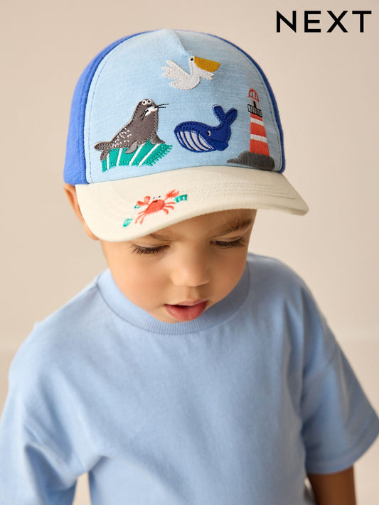 Blue Seaside Baseball Cap Hat (3mths-10yrs) image 1
