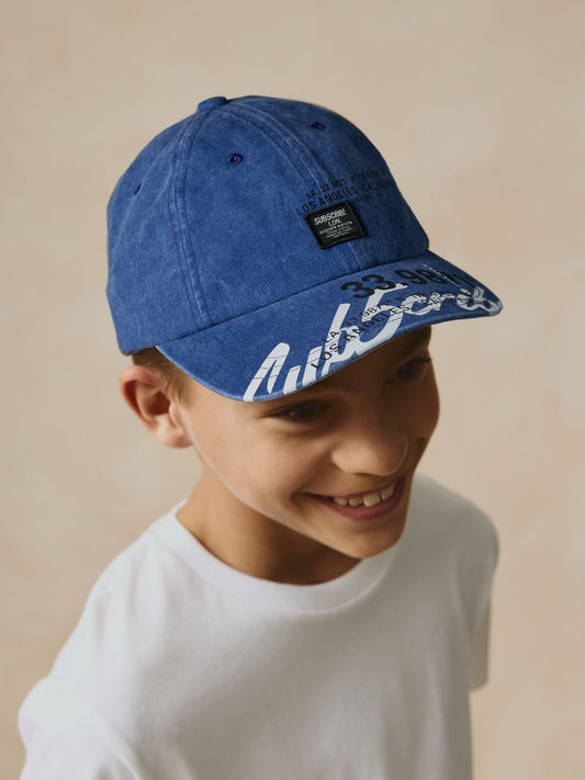 Blue Subscribe 100% Cotton Baseball Cap Hat (3-16yrs) image 1