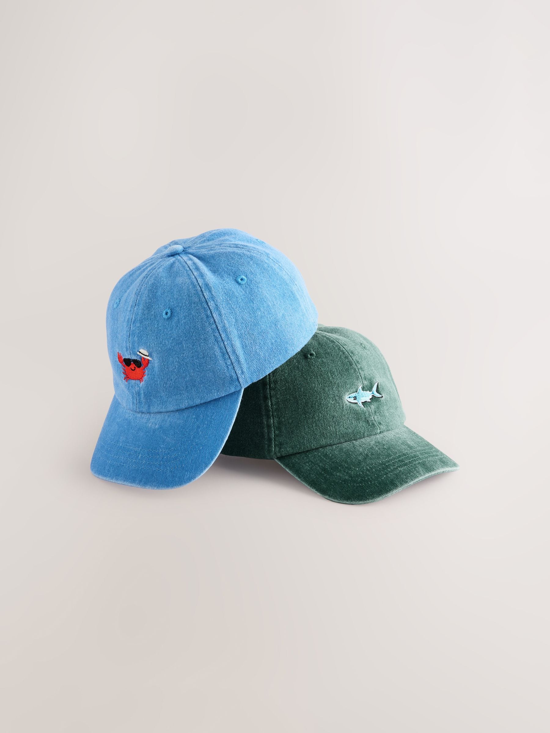 Shark/Crab Washed Caps 2 Pack (3mths-10yrs) image 4