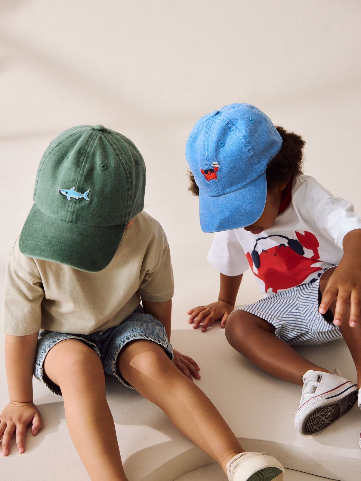 Shark/Crab Washed Caps 2 Pack (3mths-10yrs) image 1