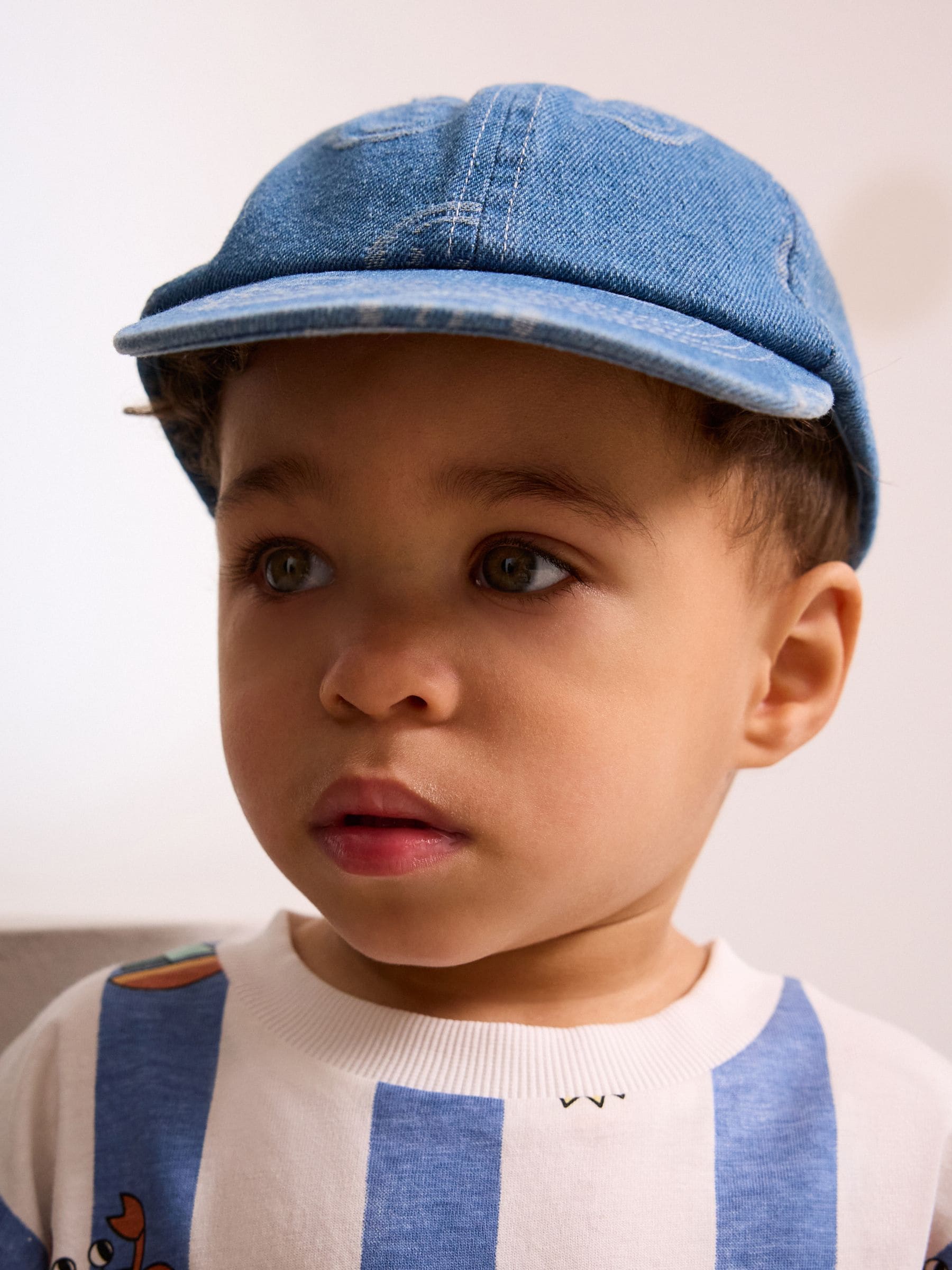 Denim Happy Face 100% Cotton Baseball Cap Hat (3mths-16yrs) image 4