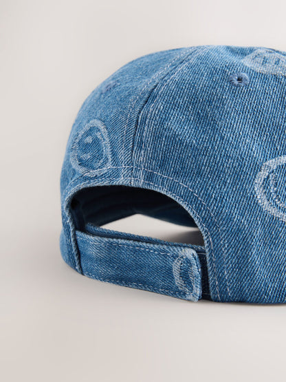 Denim Happy Face 100% Cotton Baseball Cap Hat (3mths-16yrs) image 5