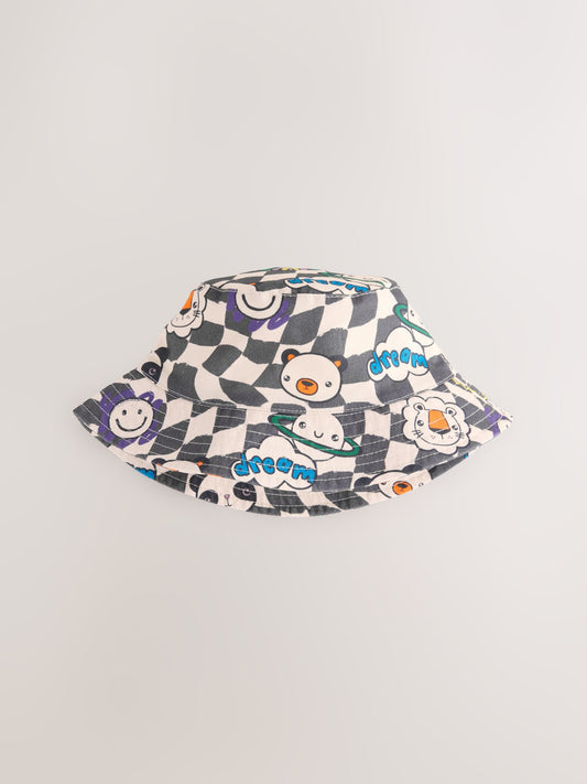 Check Animal 100% Cotton Bucket Hat (3mths-10yrs) image 1