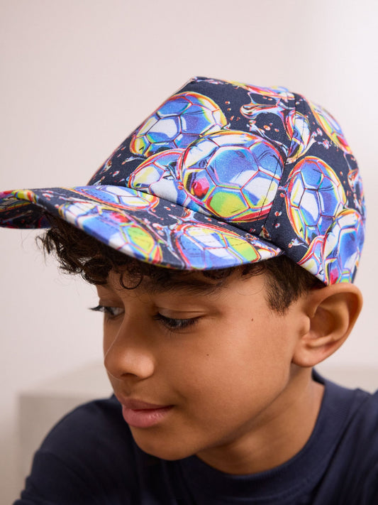 Football Print 100% Cotton Baseball Cap Hat (3-16yrs) image 1