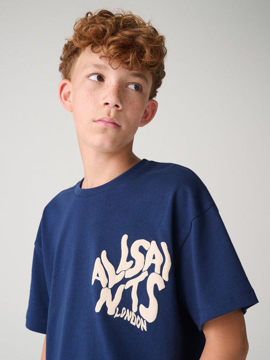 smALLSAINTS Navy Oversized Orlando Logo Crew T-Shirt - image 1