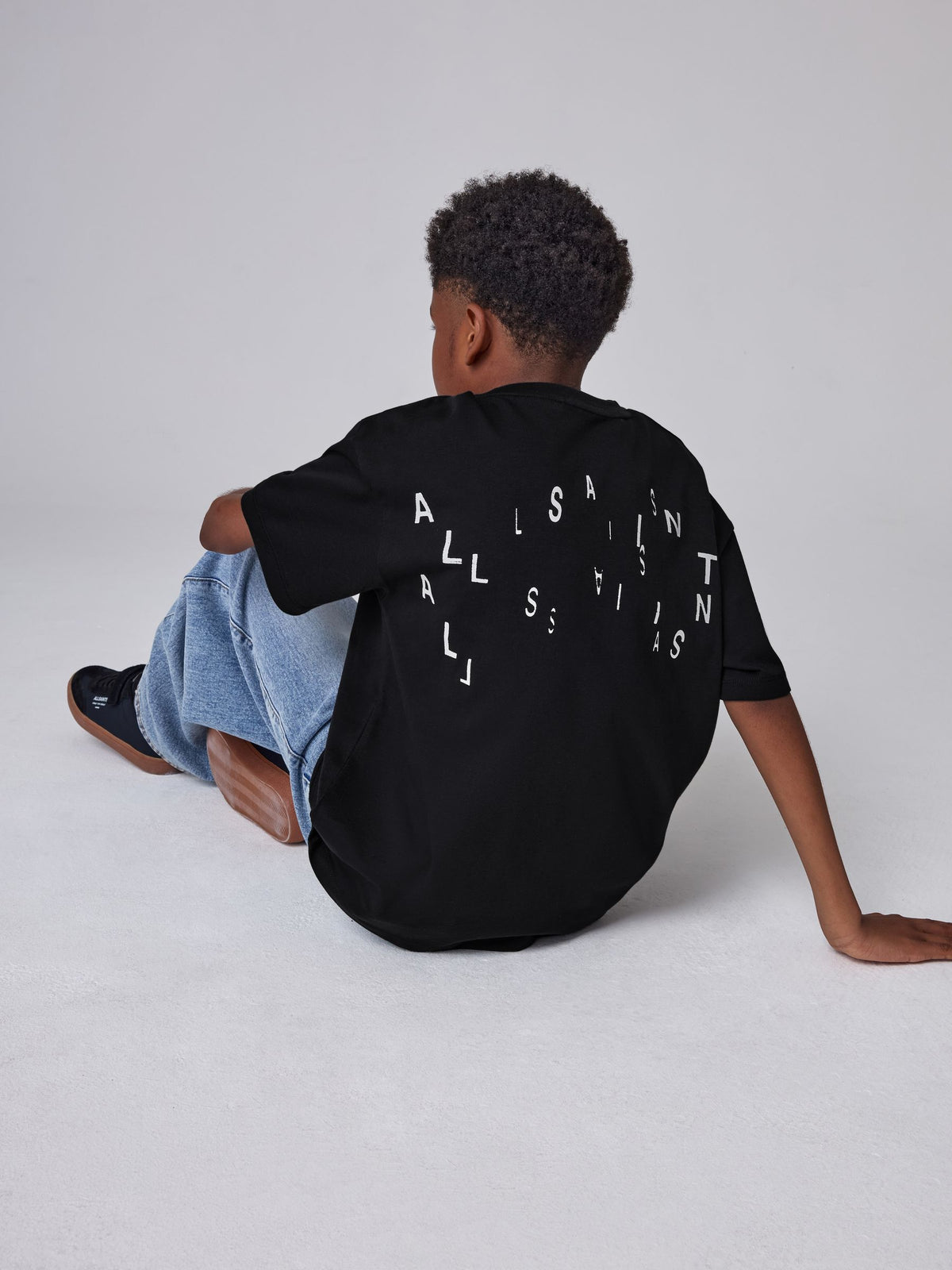Dsiney Kidz - smALLSAINTS Black Shadow Oversized Crew Neck T-Shirt image 5