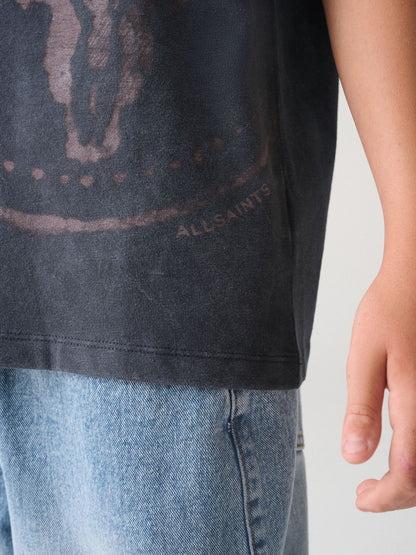 smALLSAINTS Washed Black Stamp Oversized Crew Neck T-Shirt - image 2