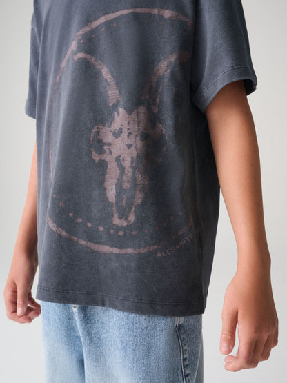 smALLSAINTS Washed Black Stamp Oversized Crew Neck T-Shirt - image 3