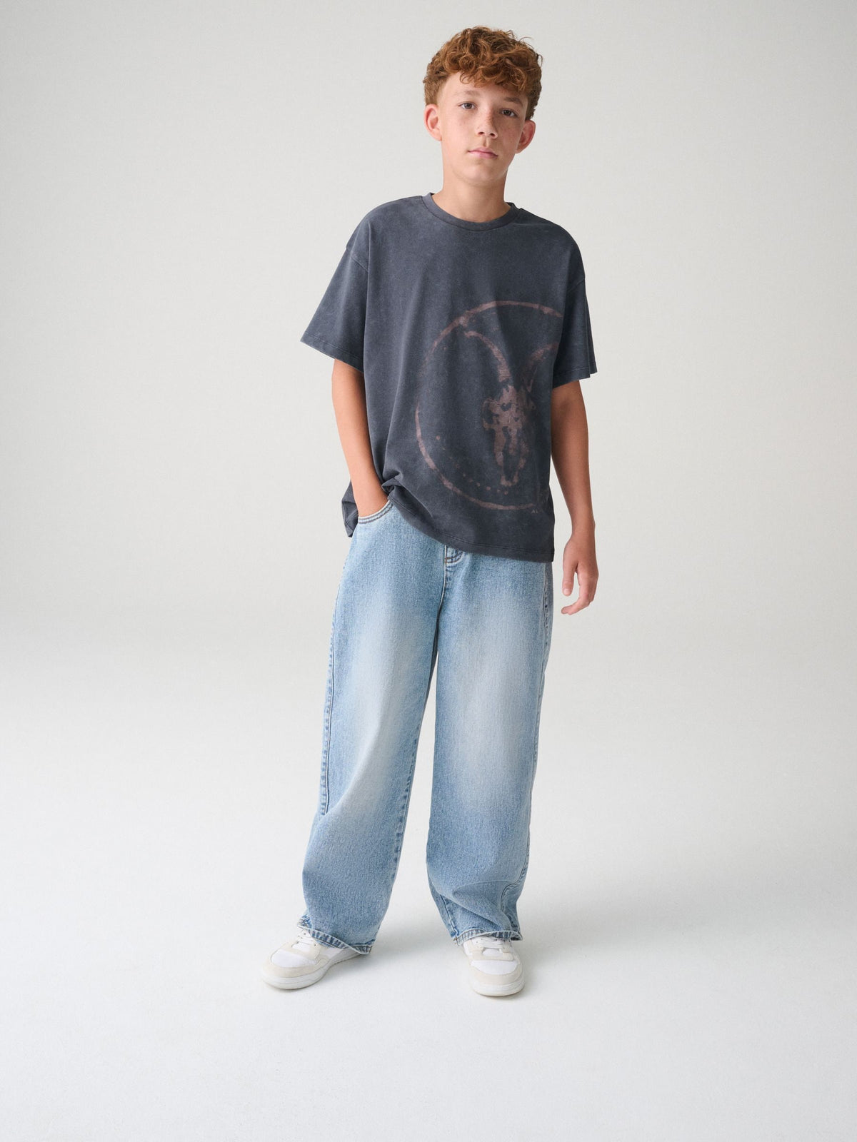 smALLSAINTS Washed Black Stamp Oversized Crew Neck T-Shirt - image 4