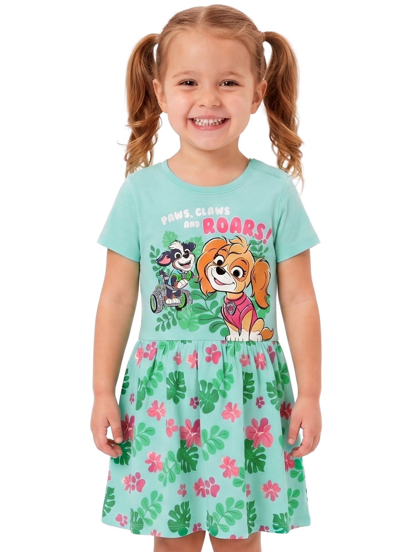 Dsiney Kidz - Character Blue Paw Patrol Dino Wilds Skye Short Sleeve Dress image 3