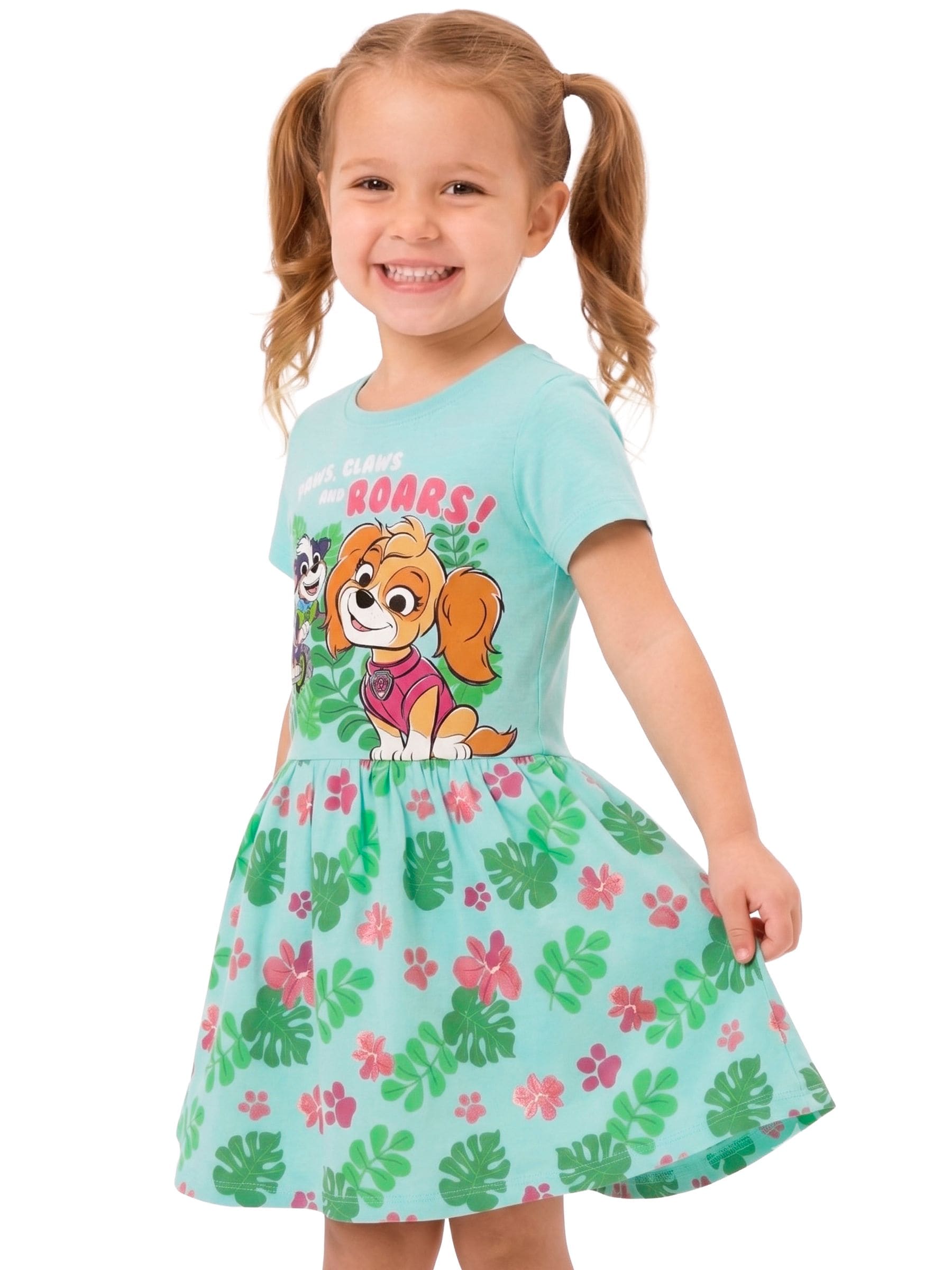 Dsiney Kidz - Character Blue Paw Patrol Dino Wilds Skye Short Sleeve Dress image 4