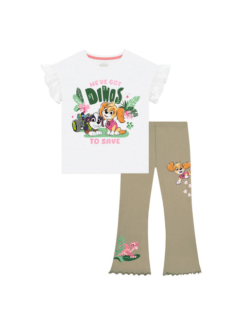 Character Green Paw Patrol Dinosaur T-Shirt And Leggings Set image 1