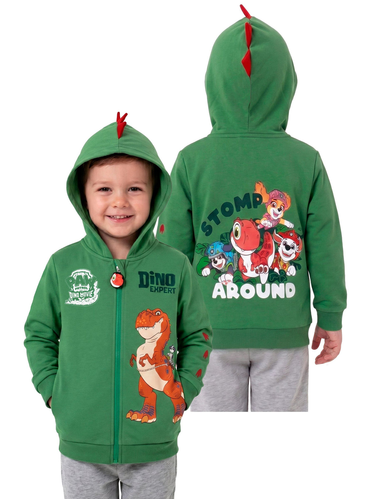Dsiney Kidz - Character Green PAW Patrol Zip UP Hoodie With 3D Spines image 7