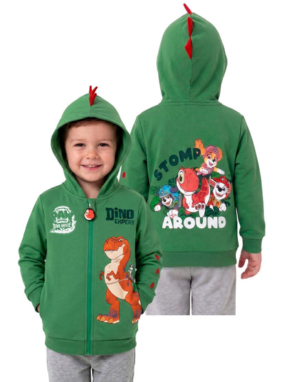 Dsiney Kidz - Character Green PAW Patrol Zip UP Hoodie With 3D Spines image 7