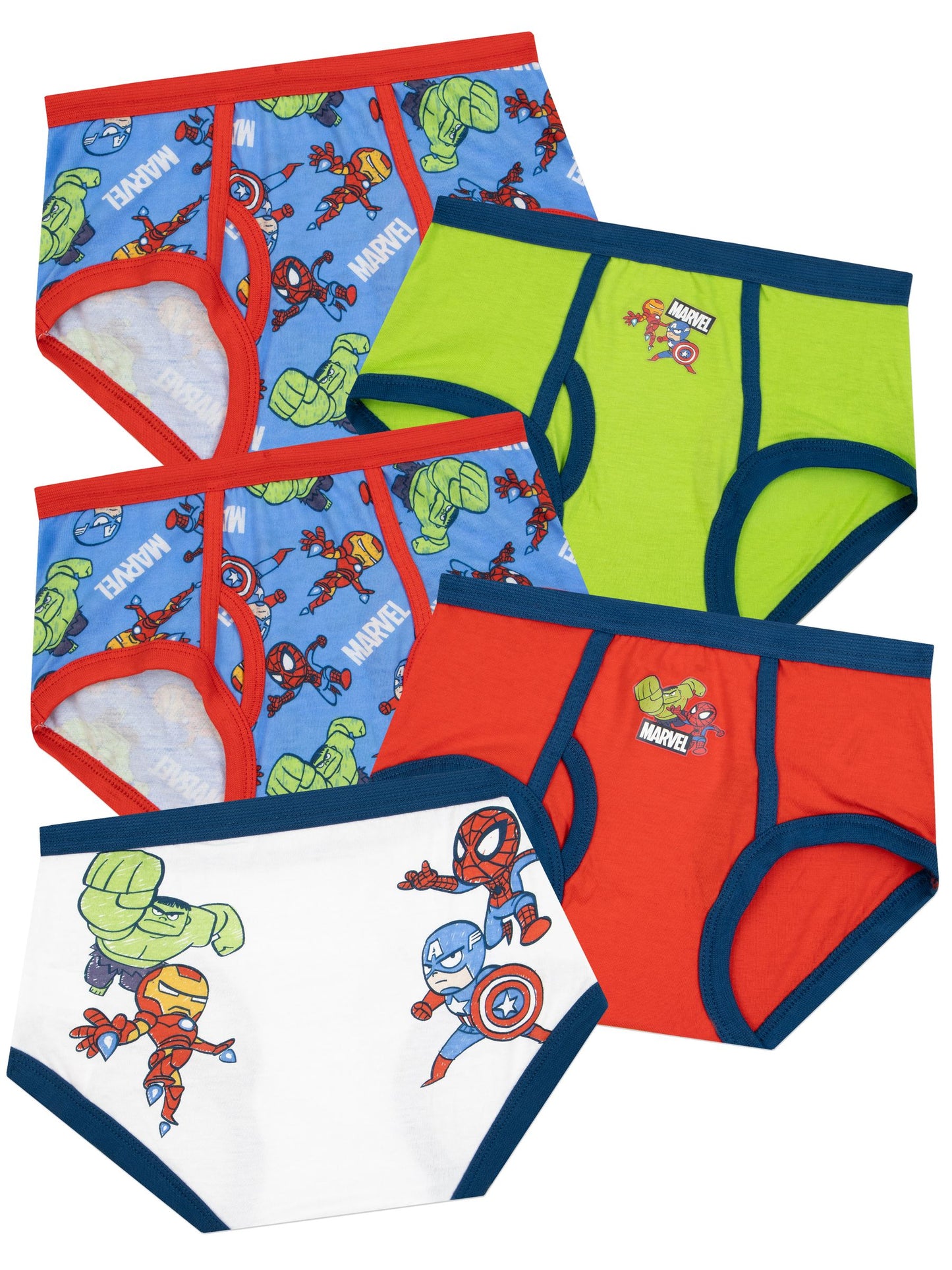 Dsiney Kidz - Character Blue Marvel Avengers Underwear Iron Man, Hulk, Spider-Man 5 Pack image 1