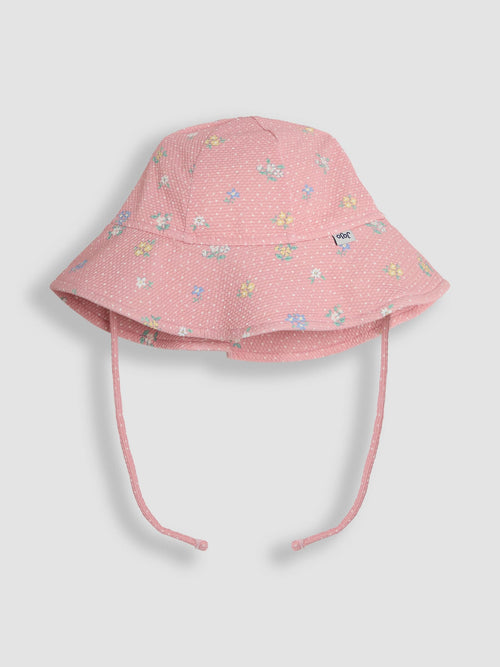 JoJo Maman Bébé Pink Ditsy Floppy Swim Hat image 1