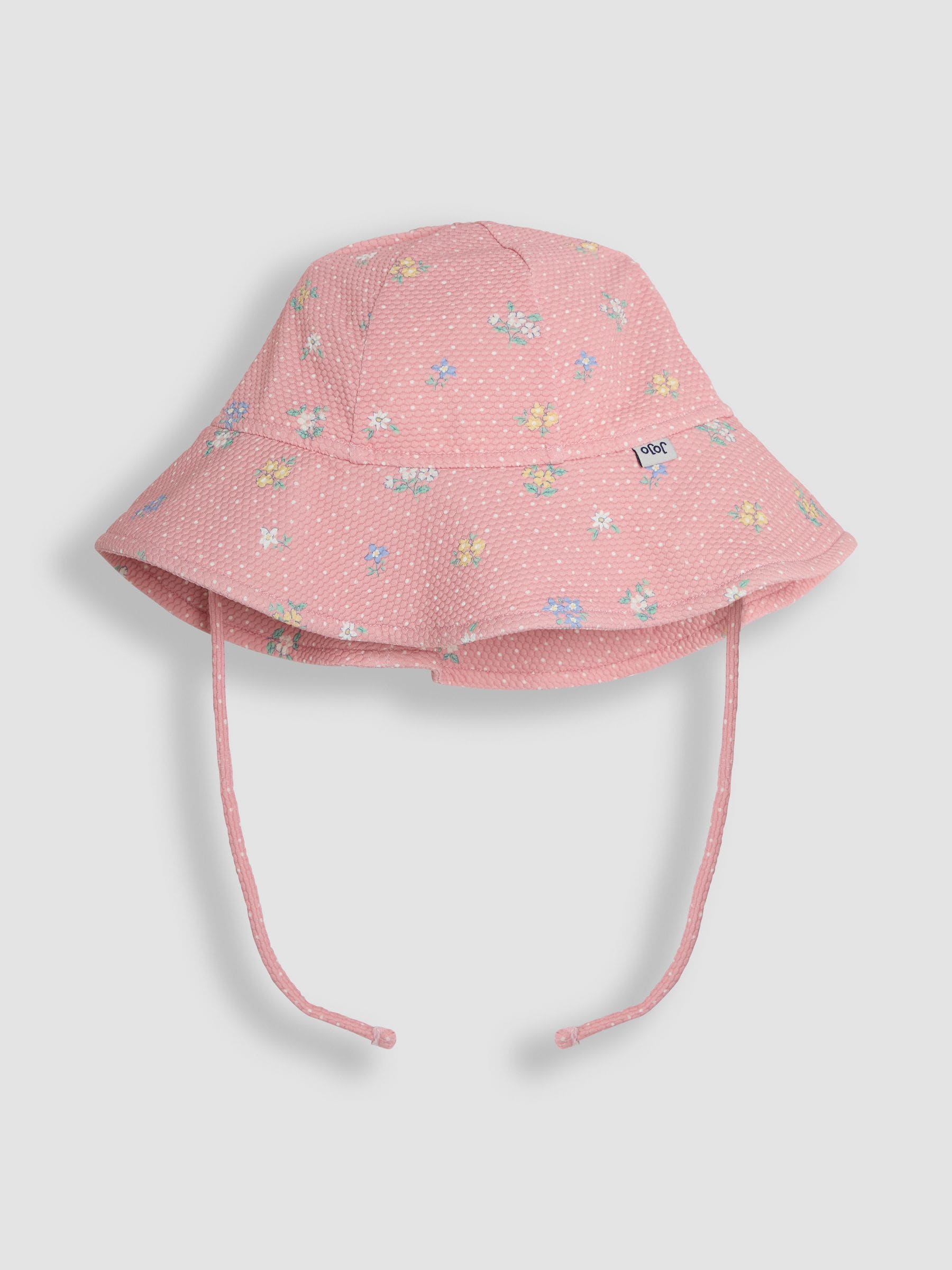 JoJo Maman Bébé Pink Ditsy Floppy Swim Hat image 1