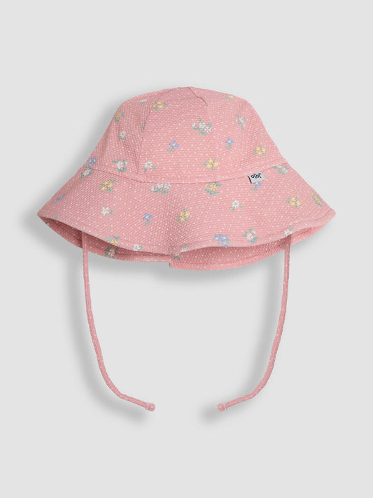 JoJo Maman Bébé Pink Ditsy Floppy Swim Hat image 1