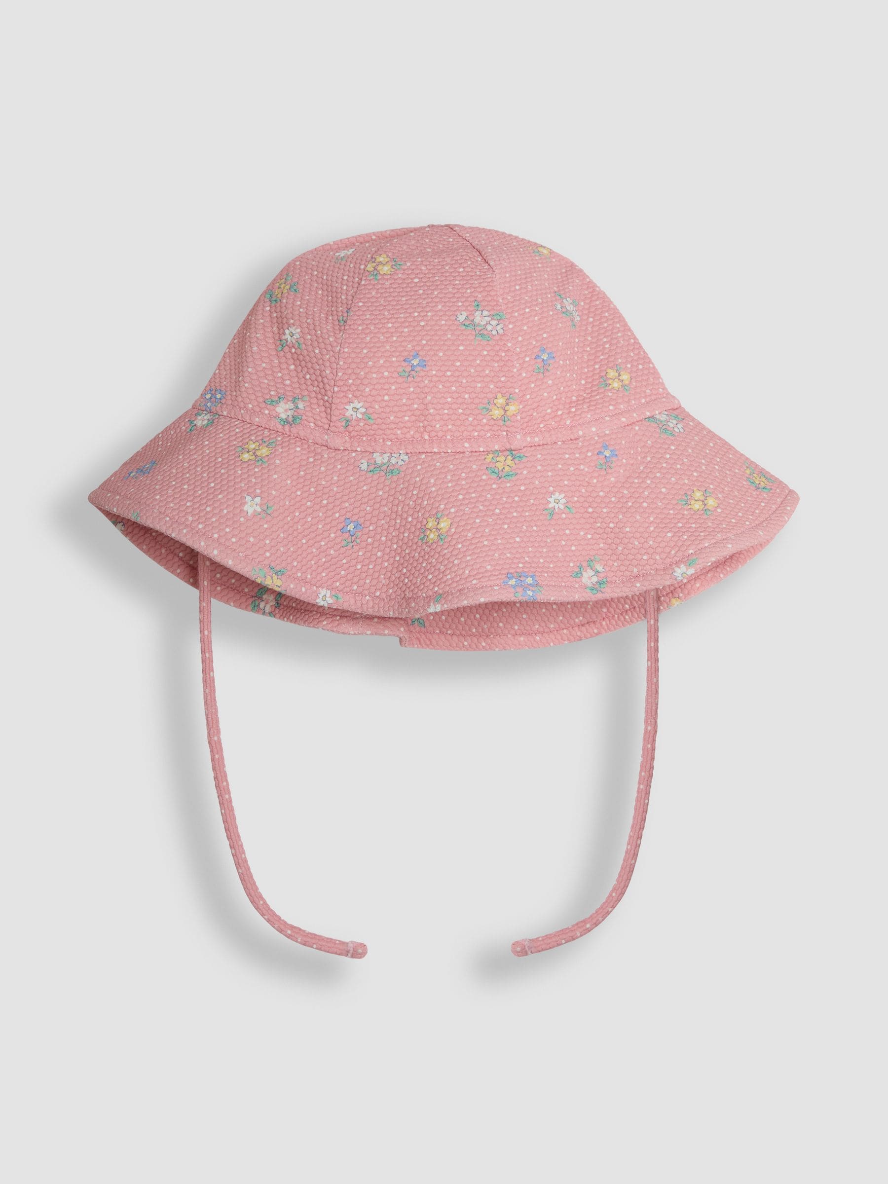JoJo Maman Bébé Pink Ditsy Floppy Swim Hat image 2
