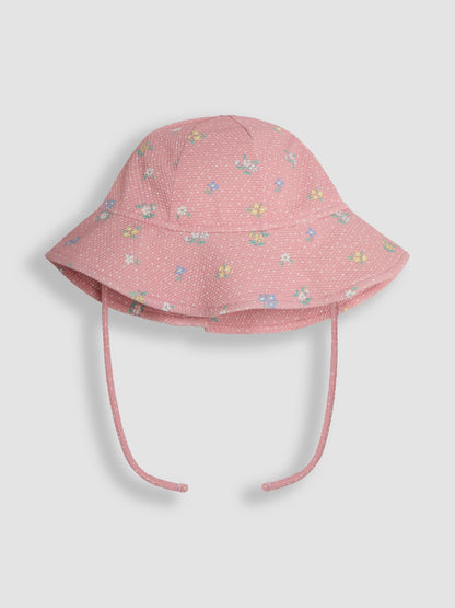 JoJo Maman Bébé Pink Ditsy Floppy Swim Hat image 2