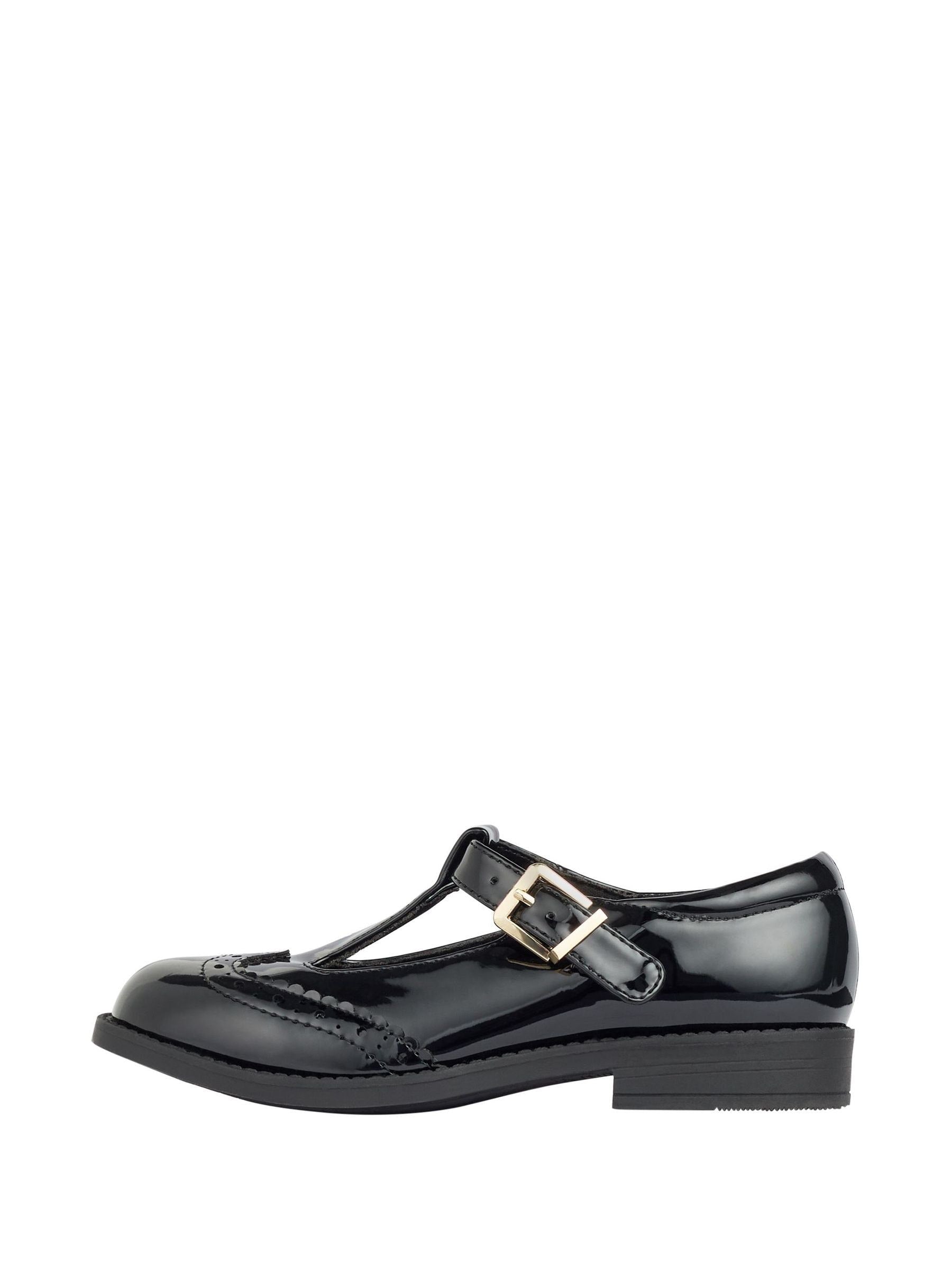 Lipsy Black Wide Fit (G) Girl Mary Jane Dolly Patent School Shoes image 4