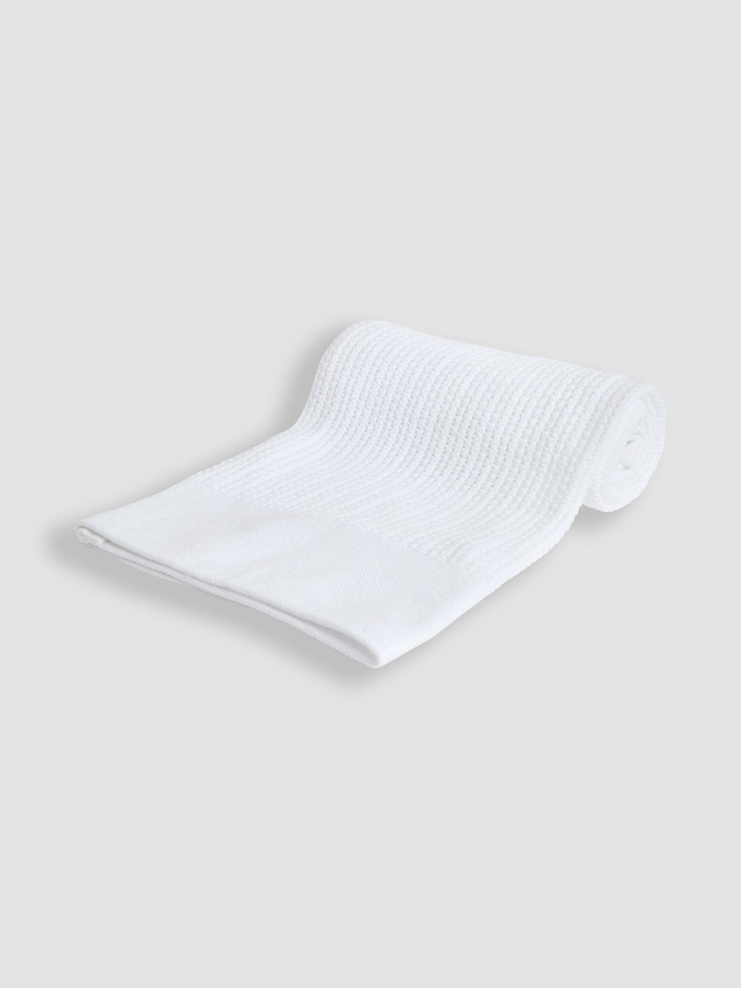 JoJo Maman Bébé White Woven Cellular Blanket image 1