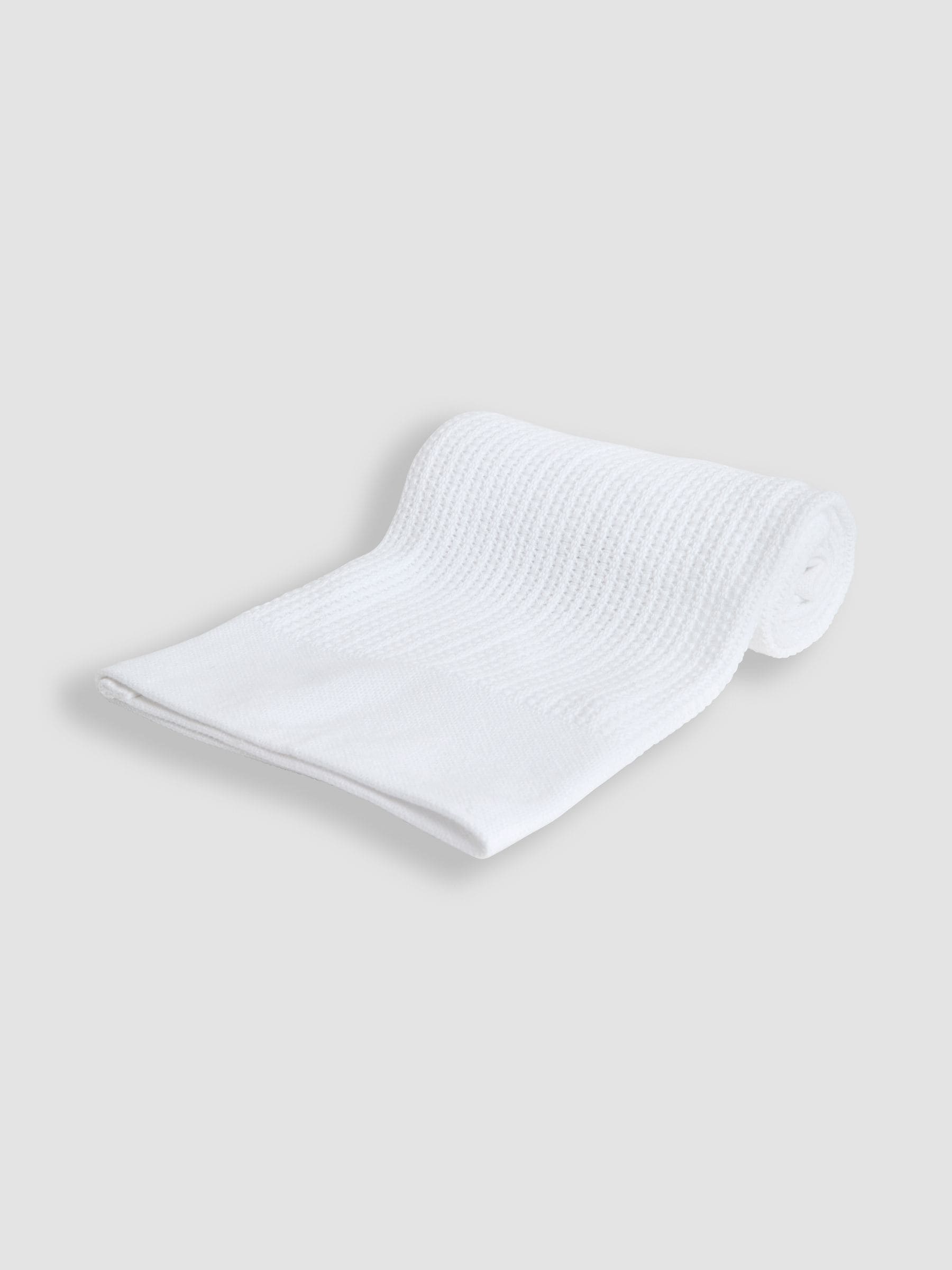 JoJo Maman Bébé White Woven Cellular Blanket image 1