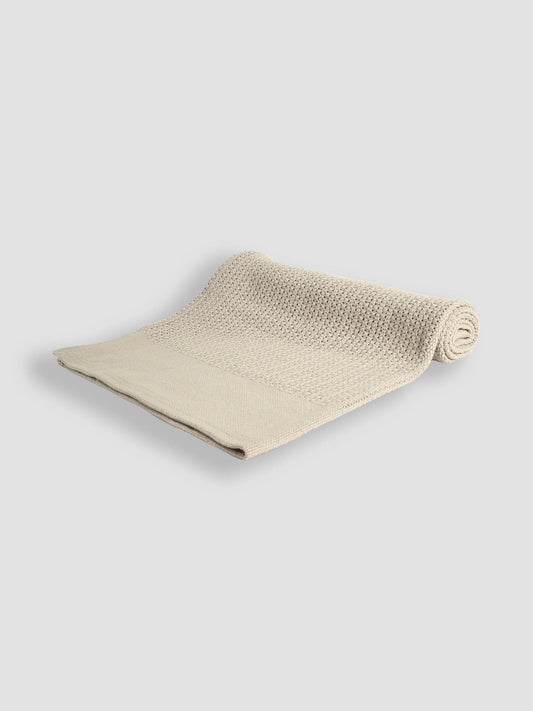 JoJo Maman Bébé Oatmeal Woven Cellular Blanket image 1
