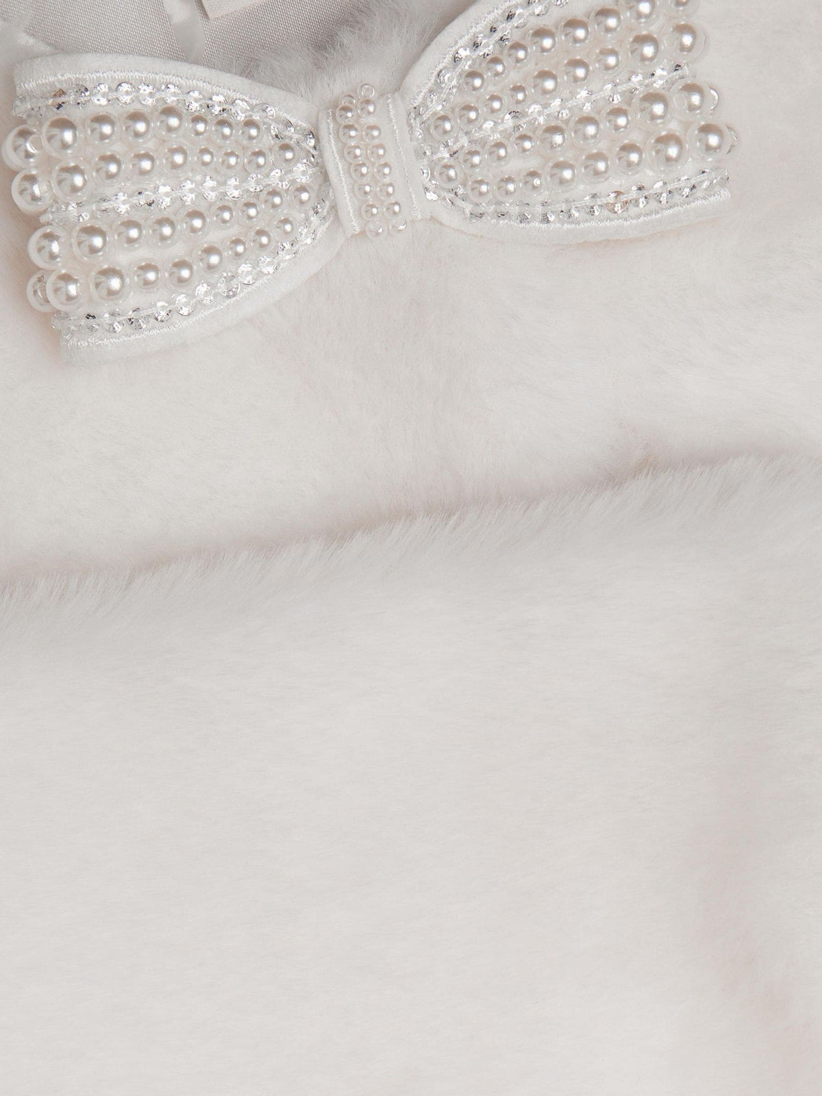 Dsiney Kidz - Monsoon Cream Lara Bow Faux Fur Cardigan image 3